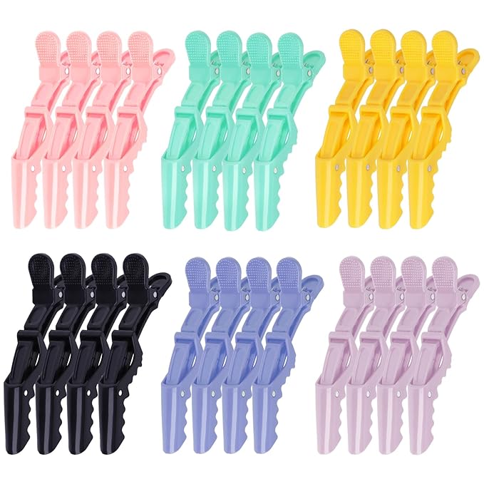 Ondder 24 Pack Alligator Hair Clips, Clips for Hair Sectioning, Hair Styling Accessories for Women Men Girls Teens,Multicolor