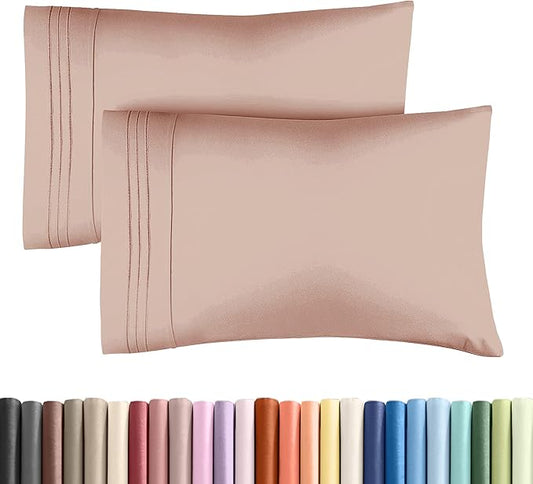 Queen Pillow Cases Set of 2 - Ultra Soft Hotel Quality Pillowcase Covers - Comfy, Cozy & Wrinkle Free - Shrinkage, Stain and Fade Resistant - Machine Washable Pillow Protectors - 2 Piece Set - Mauve