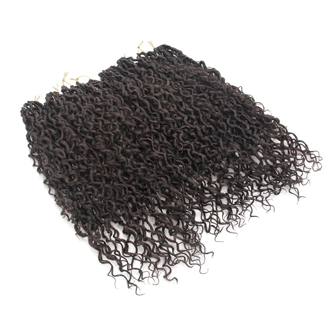 8Packs Goddess Locs Crochet Hair 18Inch Boho Faux Locs,Crochet Loc With Curly Ends River Hippie Bohemian Loc Crochet Hair for Black Women(4#, 18inch(Pack of 8))