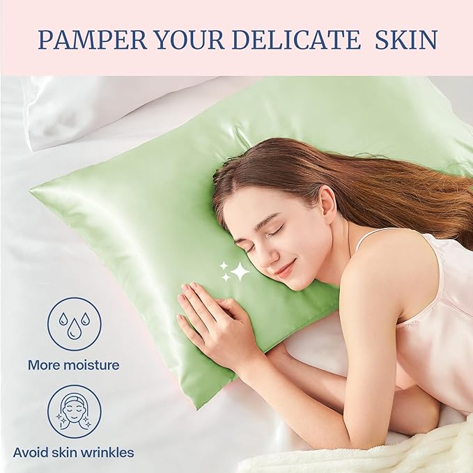 BEDELITE Satin Pillowcase for Hair and Skin, Super Soft Similar to Silk Pillow Cases 4 Pack with Envelope Closure, Cooling Pillowcases for Women Men (20"x30" Queen Size, Gleam)