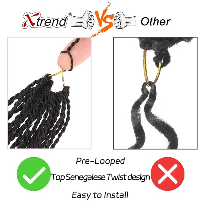 Xtrend Pre looped Brazilian Micro Kinky Curly Crochet Hair 24 Inch 8 Packs Ombre Brown Yaki Kinky Curly Water Wave Crochet Hair Synthetic Deep Wave Mini Boho Braids For Women (30 Strands/Pack，T30#)