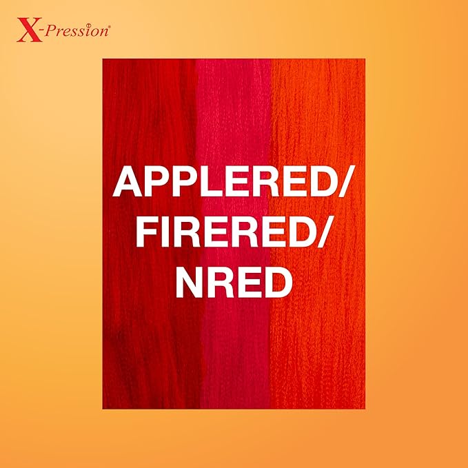 Sensationnel X-pression prestretched braiding hair - 3x braid 58 inch all kanekalon flame retardant synthetic braid for box braids and twists (1 pack, APPLERED/FIRERED/NRED)