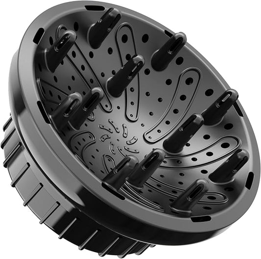 Diffuser Attachment for Hair Dryer,Hair Dryer Diffuser, Hair Diffuser Adaptable for Blow Dryers with D-1.4-Inch to 2.4-Inch for Curly or Wavy Hair,(Black)