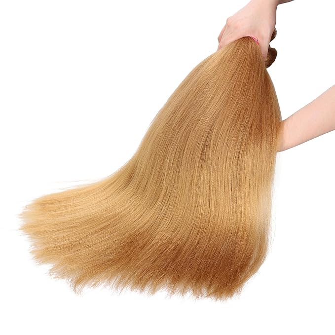 Dorsanee Honey Blonde Braiding Hair Pre Stretched 20 Inch 6 Packs Braiding Hair Extensions for Crochet Box Braids Twists Locs Hair Itch Free Soft Yaki Texture Hot Water Setting (20inch,#27)