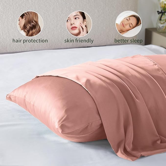 Silk Body Pillow Cover Pillow Pillowcase for Body Pillow Soft Pillow Covers Pillow Case Mulberry Silk Pillowcase for Sleep(Baby Pink,20"X 54",1pc)