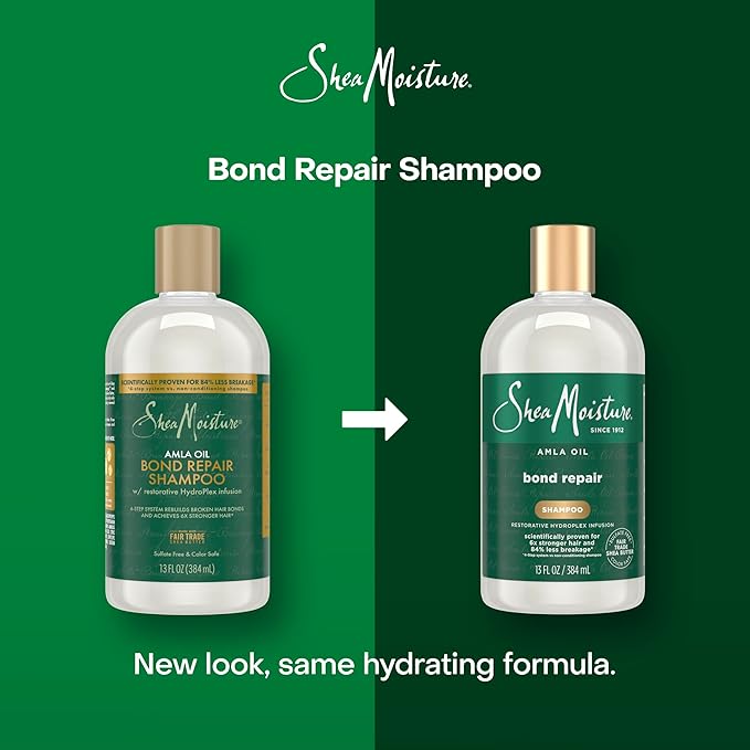 Shea Moisture Bond Repair Shampoo Amla Oil Deeply Cleanses And Removes Build Up To Repair Hair Bonds With Hydroplex Technology And Amla Oil With Restorative HydroPlex Infusion 13 Fl Oz