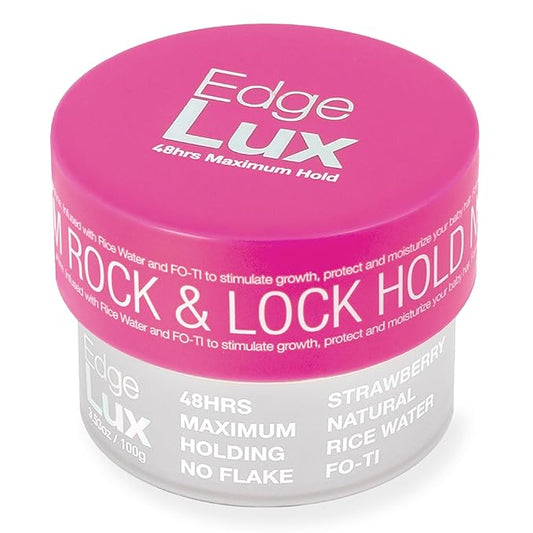 Edge Lux Edge Control Gel with Castor Oil, Keratin, Biotin, and Olive Oil - 48 Hour Maximum Hold, Non-Flaking, Non-Greasy, Scented, Conditioning Styling Gel for All Hair Types