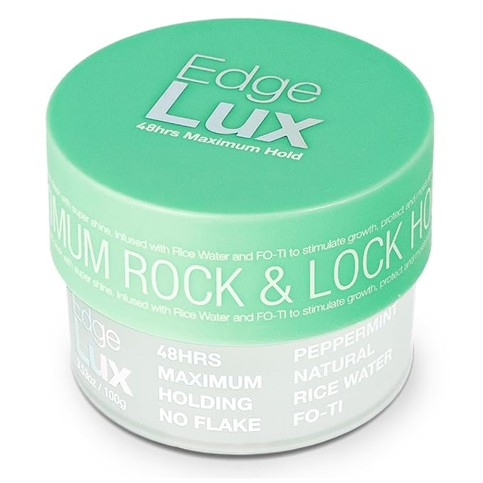 Edge Lux Edge Control Gel with Castor Oil, Keratin, Biotin, and Olive Oil - 48 Hour Maximum Hold, Non-Flaking, Non-Greasy, Scented, Conditioning Styling Gel for All Hair Types