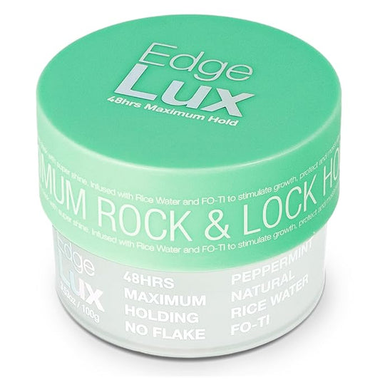 Edge Lux Edge Control Gel with Castor Oil, Keratin, Biotin, and Olive Oil - 48 Hour Maximum Hold, Non-Flaking, Non-Greasy, Scented, Conditioning Styling Gel for All Hair Types
