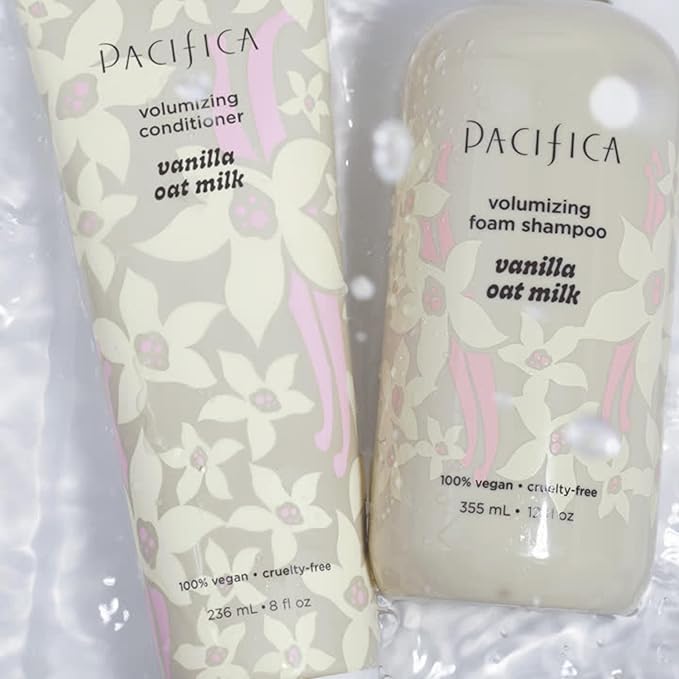 Pacifica Vanilla Oat Milk Volumizing Shampoo & Conditioner Set – Fuller, Bouncier Hair, Fine Or Flat Hair Solution, Sulfate-Free, 100% Vegan Hair Care