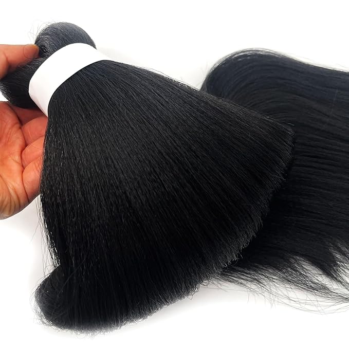 Kids Short 1b Black Braiding Hair Pre Stretched Prestretched Braiding Hair 18 inch Synthetic Hair Extensions for Braiding Box Braids Long Yaki Knotless Braiding Hair for Kids Girls