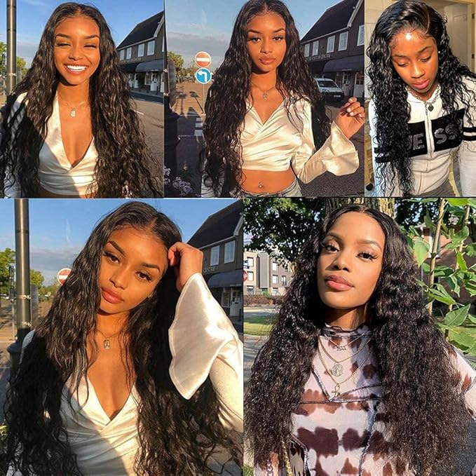 Deep Wave Bundles 14 16 18 20 Inches Human Hair Bundles Deep Wave Brazilian Human Hair 4 Bundles Loose Deep Wave Hair Bundles Human Hair Extensions Natural Black Color Hair