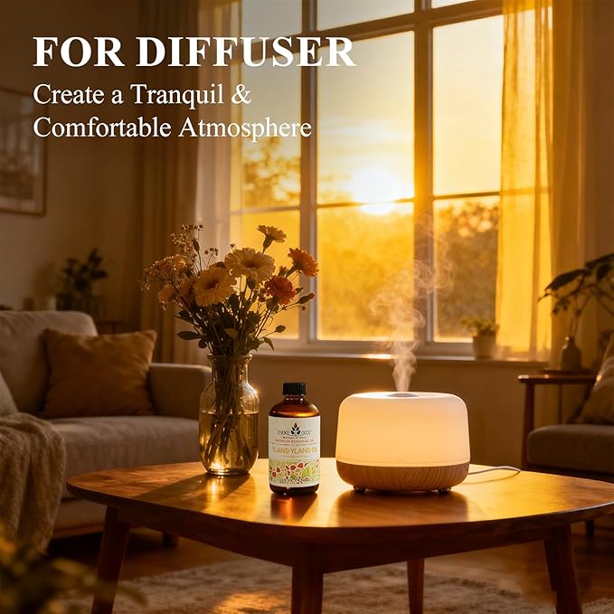 EVOKE OCCU Ylang Ylang Essential Oil 4 Oz, Pure Ylang Ylang Oil for Skin Hair Aromatherapy Diffuser Fragrance DIY- 4 FL Oz