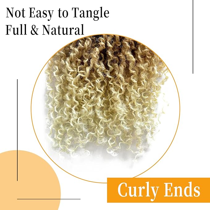 10 Inch Pre-Looped Yanky Twist Crochet Hair, 30 Strands/Pc, Mini Passion Twists, Senegalese Braiding Hair (27/613, 8 Pcs/Pack)