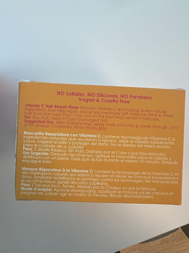 Rizos Curls Vitamin C Hair Repair Mask, Deeply Moisturizes & Hydrates, Softens & Minimize Frizz while Adding Shine, For Dry Damaged Hair, Infused with Shea Butter, 10 oz