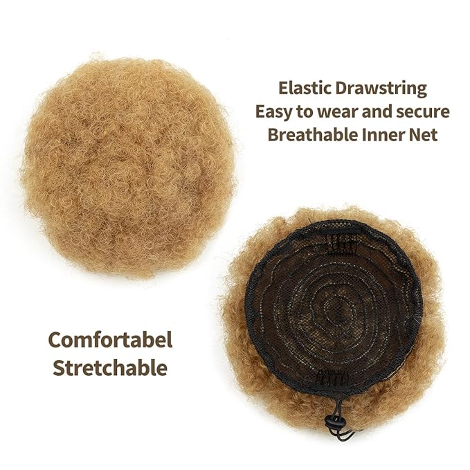 isheeny Medium Human Hair Ponytail Extension For Girls Ages 5-8, Natural Human Hair Drawstring Ponytail Hair Extensions For Little Girls, Curly Hairpiece, Soft, And Durable For Repeated Use