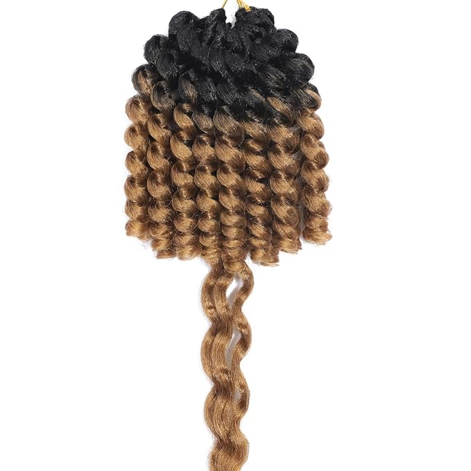 Short Jamaican Bounce Crochet Hair 3 Packs 2X Ringlet Wand Curl Crochet Hair 8 Inch Curly Crochet Braiding Hair 60 Roots