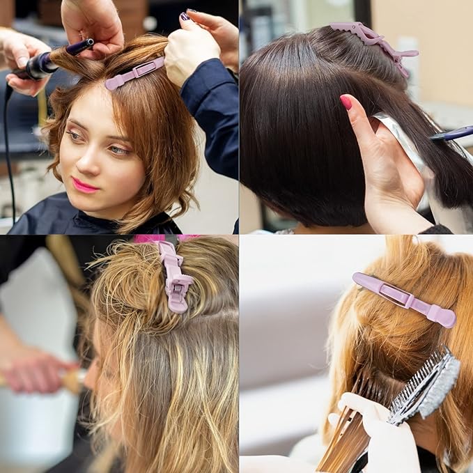 Ondder 14 Pcs Purple Alligator Hair Clips for Styling Sectioning Larger Salon Pro Barber Hair Clips for Coloring Cutting Big Alligator Clips for Hair Styling Accessories for Women Men