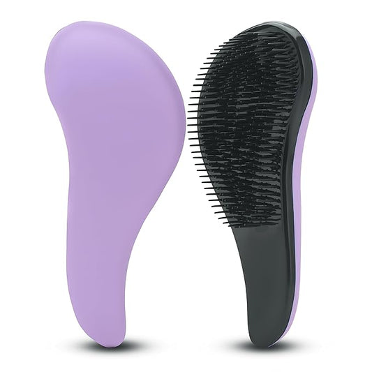 Hair Brush For Curly Hair, Detangling Hair Brushes for Women With Soft Flexible Bristles, Travel Hair Brush For Kids, Straight, Natural, Curly, Dry, Or Wet Hair, The Scoopie (Purple)
