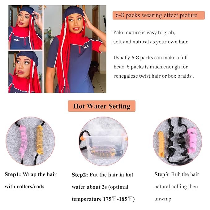 Red Ombre Braiding Hair Pre Stretched Black Red Braiding Hair Extensions for Box Braids Prestretched Braiding Hair Ombre Crochet Knotless Kids Micro Jumbo Braids 26 inch 8 pack