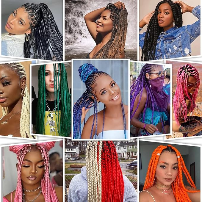 Purple Braiding Hair Extensions 26 Inch Pre stretched Braiding Hair Hot Water Setting Synthetic Hair Colored Braiding Hair Pre Stretched Crochet Braids Hair(26 Inch,3 Packs,Purple#）