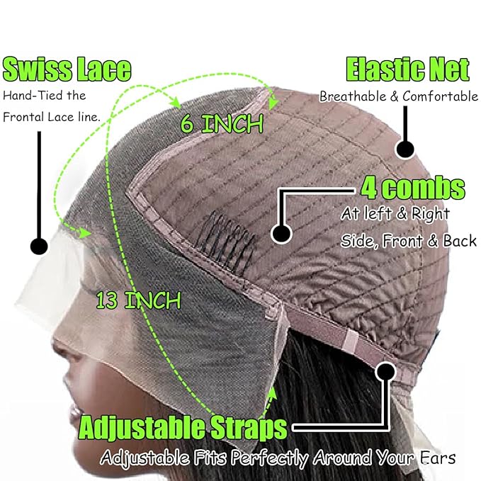 26 Inch Body Wave Lace Front Wigs Human Hair For Black Women 13×6 HD Transparent Lace Front Wig Natural Black Color 180% Density Pre Plucked With Baby Hair