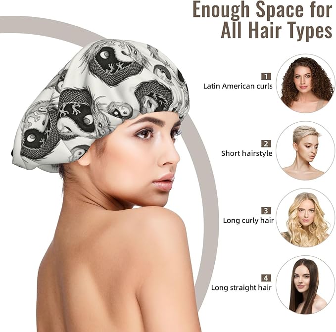 Silk Hair Bonnet for Sleeping, Double Layer Hair Bonnet for Curly Natural Frizz