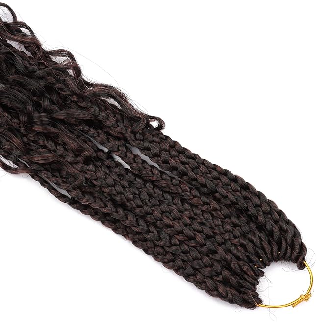 18 inch Goddess Box Braids Crochet Hair for Black Women 8 Packs Crochet Box Braids Pre-looped Boho Box Braids Crochet Braids Synthetic Braiding T350