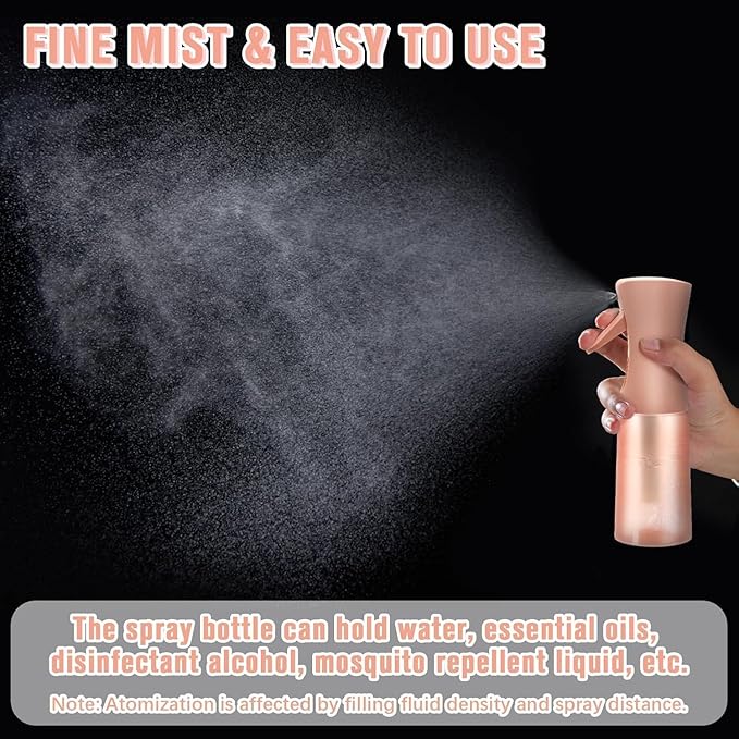 Spray Bottle,Fine Mist Spray for Hair,Ultra-Fine Continuous Spray Bottle for Skincare,Refillable Spray Container,Plant Care,Pet Grooming,Cleaning,Christmas Gift (Frosted)