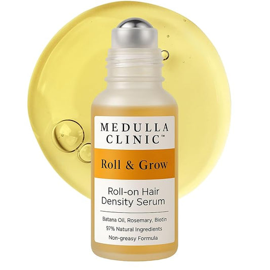 Hair Growth Serum Roll On with Batana, Rosemary & Biotin - Made in EU - Natural Scalp Treatment for Thinning Hair for Men & Women - Non-Greasy Easy Application - 1 fl oz | 30 ml
