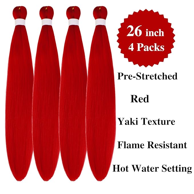 Red Braiding Hair Pre stretched Boho Hair for Braiding Hair Extensions Micro Curl Boho Braids Curly Crochet Bohemian Braids Water Deep Wave Non Toxic Ez Braid Knotless