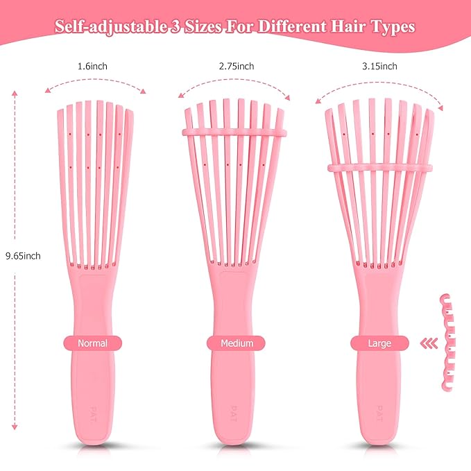 URTHEONE Detangling Hair Brush,Hair Detangler Brush and Wide Tooth Comb Set for Black Natural Curly Wet Dry Thick Straight Long Hair, Afro American Type 3a-4c