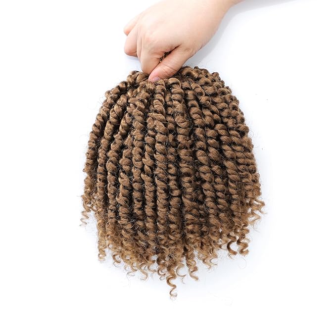 Passion Twist Crochet Hair 6Inch Passion Twist Hair 8 Packs Pre-Twisted Passion Twist Crochet Hair for Black Women Soft Passion Twist Curly Crochet Hair 6"(Pack of 8) 27#