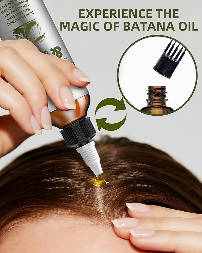 100% Natural Raw Batana Oil for Hair Growth, Dr Sebi Hair Growth Oil From Honduras, Thicker & Stronger Hair, Prevents Hair Loss, Eliminates Split Ends 4.23 Fl Oz (Pack of 1)