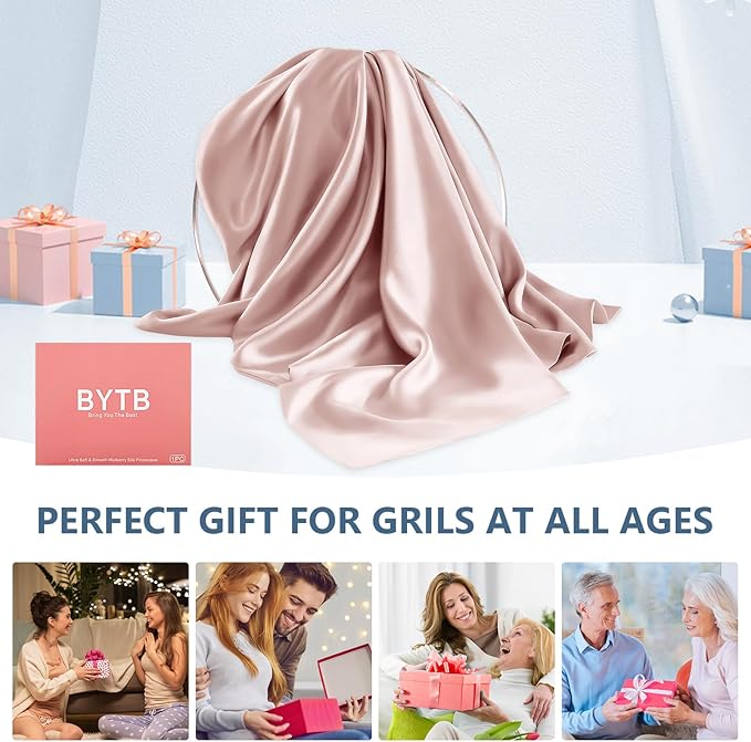 Silk Pillow Cases King Size 100% Mulberry Silk Pillowcase for Hair & Skin 22 Momme Both Sided Grade 6A Silk Cooling Soft Breathable 20 x 36 Inches with Hidden Zipper 1PC, Pink