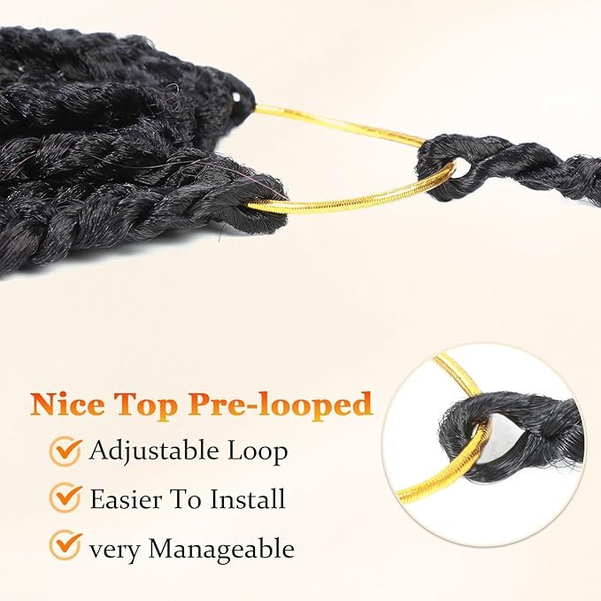 Goddess Box Braids Crochet Hair 12 Inch, 9 Packs Boho Box Braids for Black Women Pre-Looped (12Inch 9 Packs, T99J530)