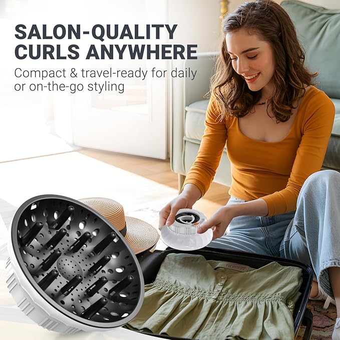 Universal Hair Diffuser: Hair Dryer Diffuser Attachment for Curly & Wavy Hair, Fits 1.4-2.4 Inch Nozzles, Ideal for Long Thick Hair, Hair Styling Tool，White