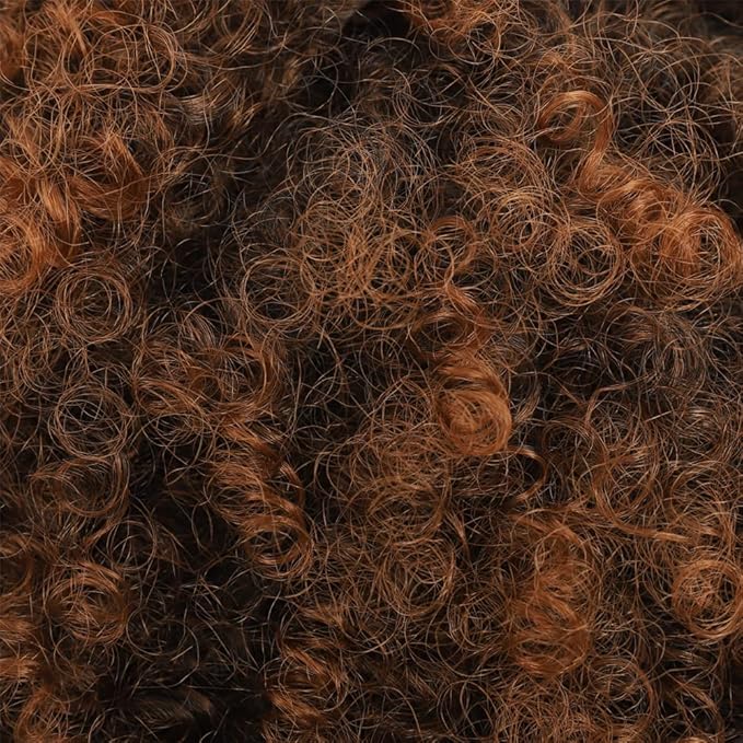 Afro Puff kinky curly Drawstring Ponytail Extension for Black Women Synthetic Short Afro Kinkys Curly Afro Bun Extension Hairpieces Updo Hair Extensions with Two Clips(1B) (18inch, T30#)