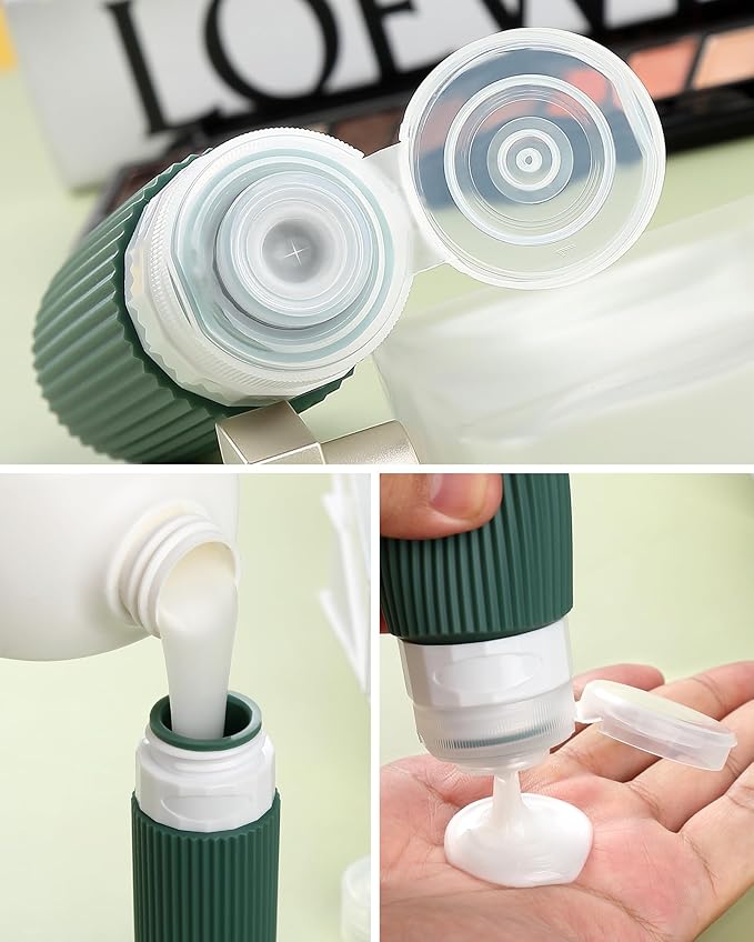 Travel Bottles for Toiletries 8 Pack, TSA Approved 3 oz Travel Containers with Clear Bag, Leak Proof Silicone Squeezable Essentials Jars