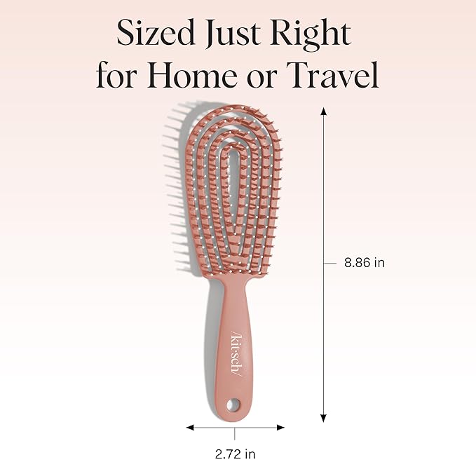 Kitsch Detangler Brush – Flexible Curly Hair Brush for Women, Men & Kids | Detangling Hairbrush with Bendable Frame and Ultra-Smooth Bristles for Wet or Dry Strands - Terracotta