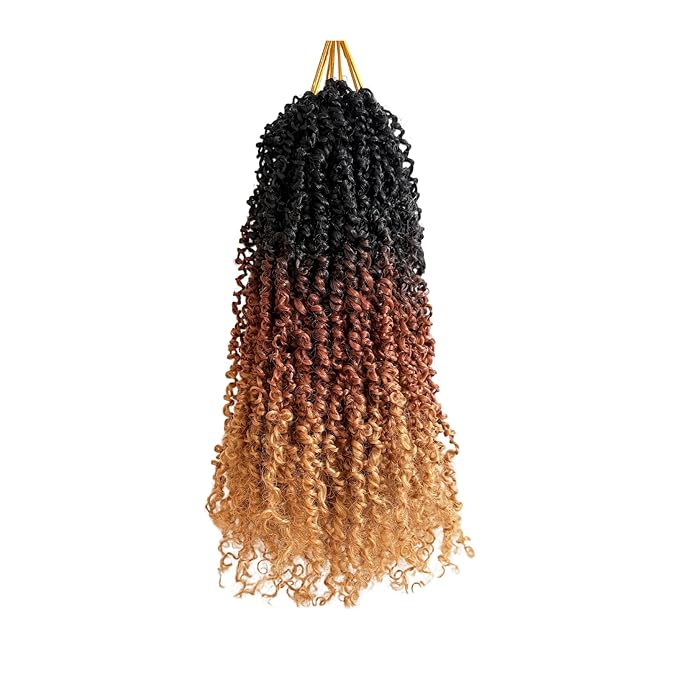 16 Inch Pre-Looped Yanky Twist Crochet Hair, 30 Strands/Pc, Mini Passion Twists, Senegalese Braiding Hair (OT30/27, 8 Pcs/Pack)