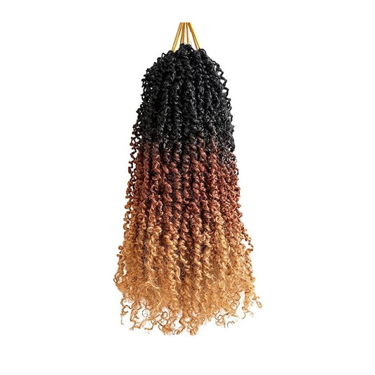 16 Inch Pre-Looped Yanky Twist Crochet Hair, 30 Strands/Pc, Mini Passion Twists, Senegalese Braiding Hair (OT30/27, 8 Pcs/Pack)