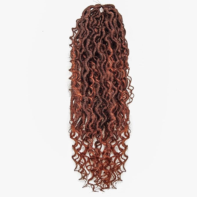 Goddess Locs Crochet Hair 18Inch Crochet Locs With Curly Ends,Boho Faux Loc Bohemian Crochet Goddess Locss 4Packs (1B/350, 18inch)