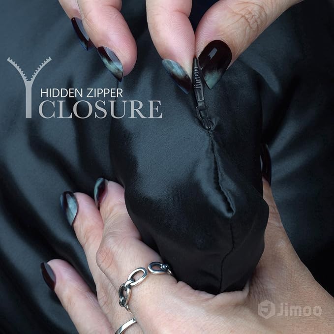 100% Mulberry Silk Pillowcase for Hair and Skin, 22 Momme Pure Natural Silk Pillow Case Both Sided with Zipper, Pillow Cover for Women Mom Men (Navy Blue, Standard 20''×26'', 1 Pack)