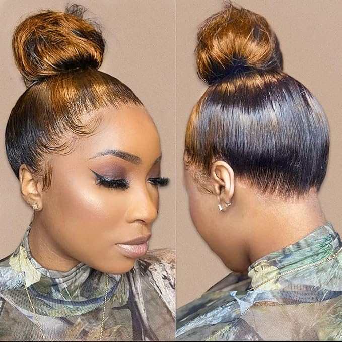 MEGOOD 360 Lace Front Wigs Human Hair For Women 200% Density HD Transparent Body Wave Ombre Lace Front Wig Human Hair Honey Blonde Wig Glueless Wigs 26Inch