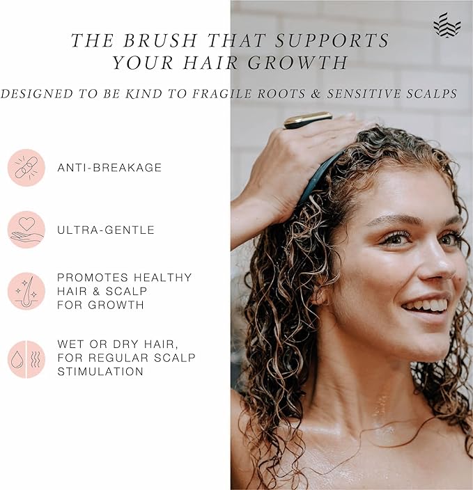 MANTA Pulse Electric Scalp Massage Brush – Wet Exfoliating Scalp Massager, Shampoo Brush for Hair Growth with Shower Holder, Grey