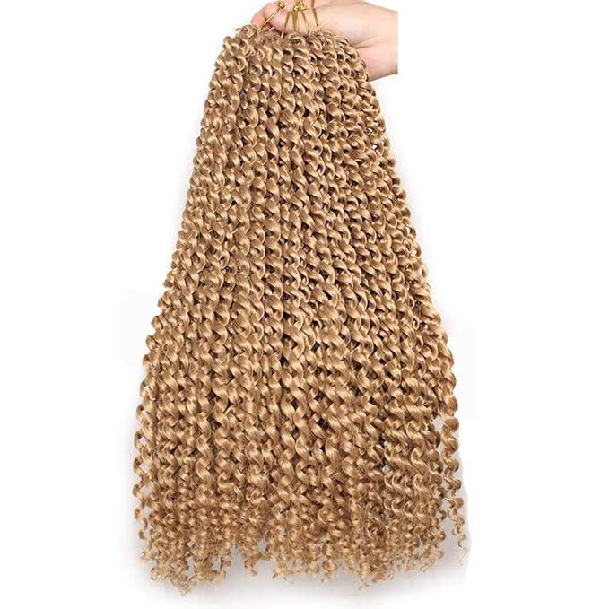 Passion Twist Hair 24Inch, 6 Packs, 27#, Water Wave Crochet Hair for Black Women