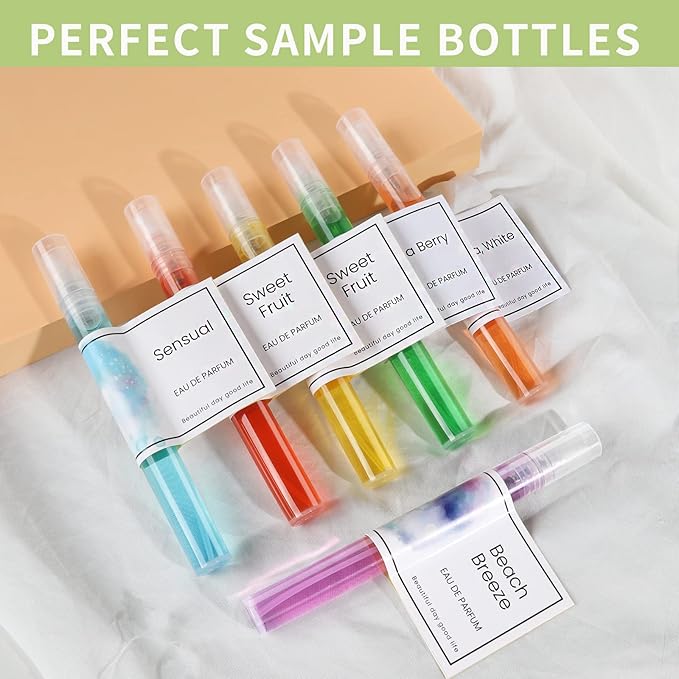 Teenitor 20Pcs Mini Spray Bottles, 10ml 5ml Mini Spray Bottles, Plastic Refillable Perfume Bottles Empty, Clear Travel Perfume Bottles Refillable