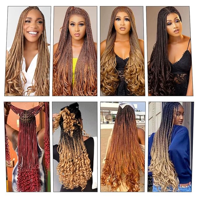Pre Stretched French Curly Braiding Hair 24 Inch 6Pcs Loose Wave Bouncy Braiding Hair Pre Stretched 100g/pack Yaki Curly Hair for Black Women Hair Extensions (#30)