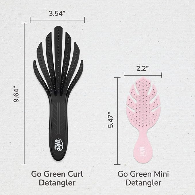 Wet Brush Go Green Curl Detangler Hair Brush, Black, Ultra-Soft IntelliFlex Detangling Bristles Glide Through Tangles with Ease, Great For Curls, No Split Ends & Pain-Free for Wet or Dry Hair
